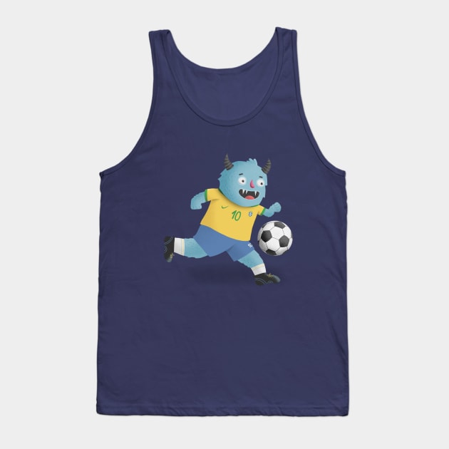 Cute Monster Soccer Player for Sports Lovers Tank Top by sukanta4878